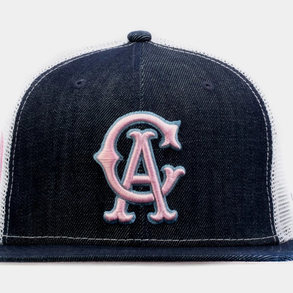 New Era Anaheim Angels 9FIFTY Snapback Denim Trucker Hat 1967 ASG Patch - RARE